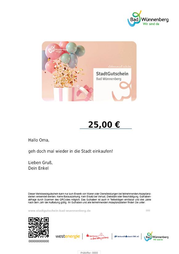 Gutschein zum Download (Geschenkmotiv)